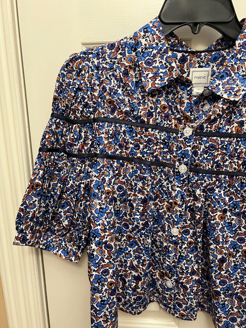 Leandra Shirred Yoke Blouse by Maeve - blue - Picture 8 of 11